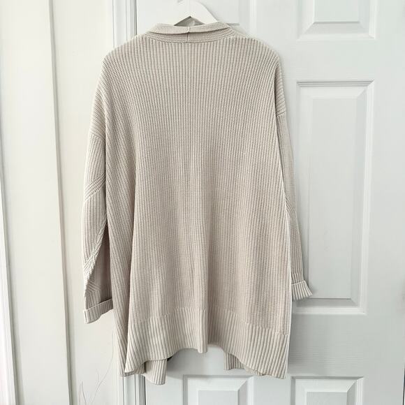 Lululemon Beige White Opal Cashlu Cashmere Blend Open Sweater Wrap Cardigan L/XL - Picture 10 of 12